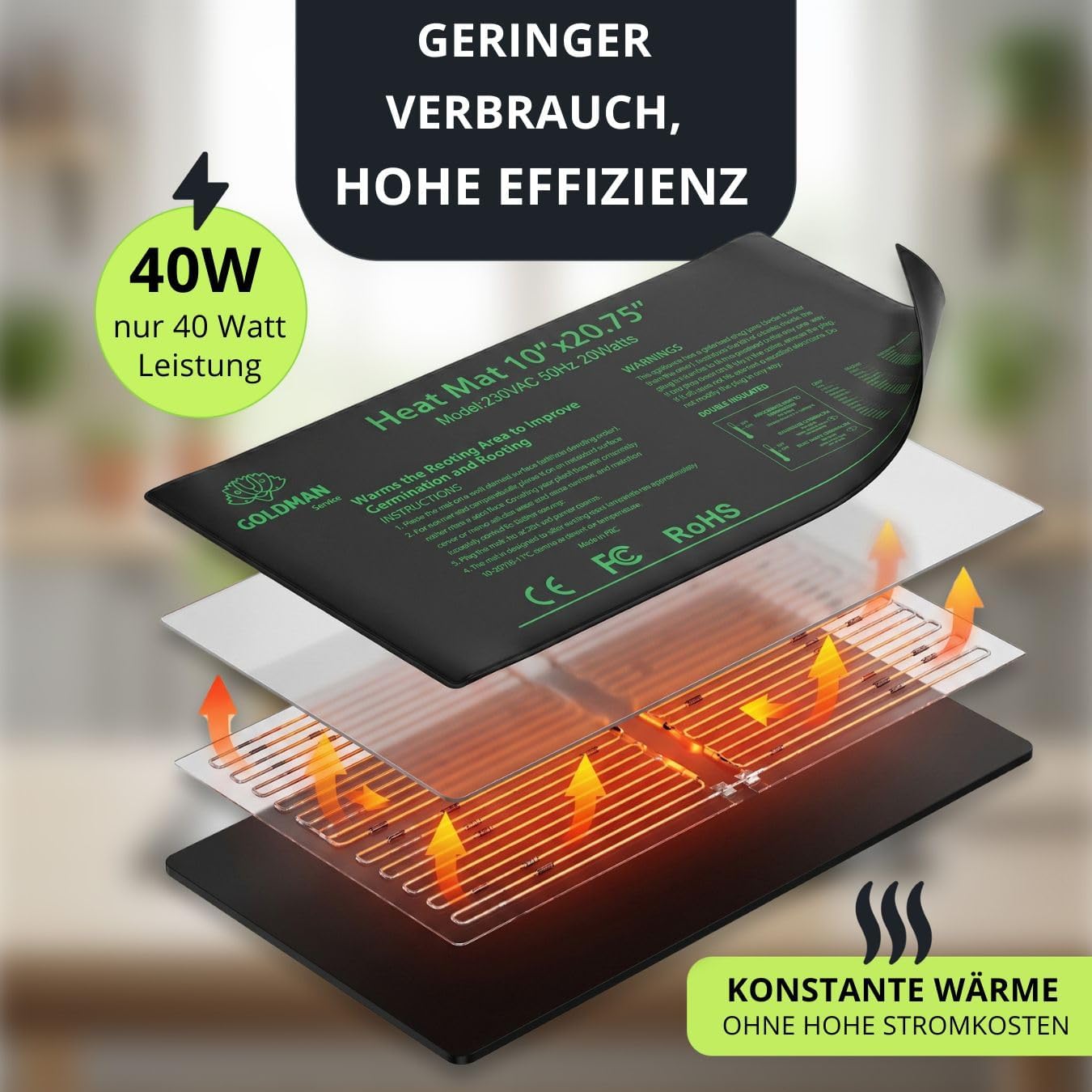 Heizmatte für Anzucht und Keimung