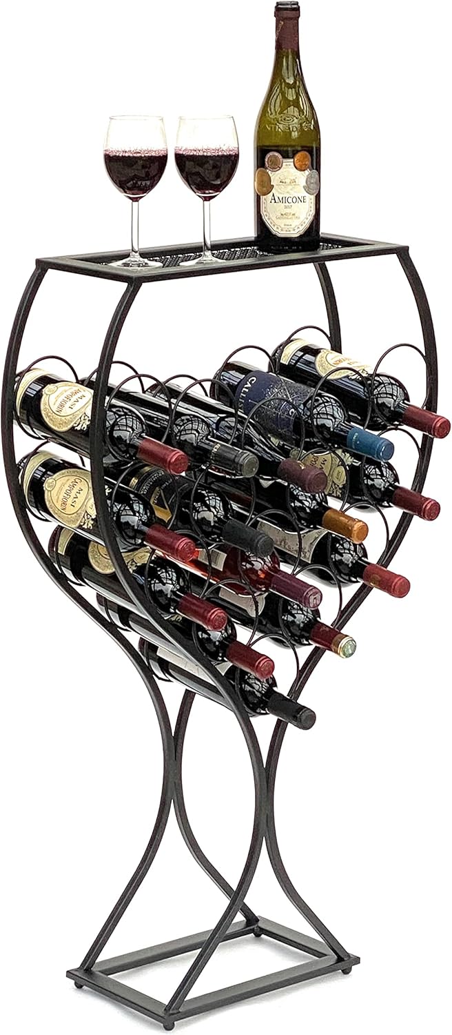 Weinregal im Weinglas-Design für 15 Flaschen