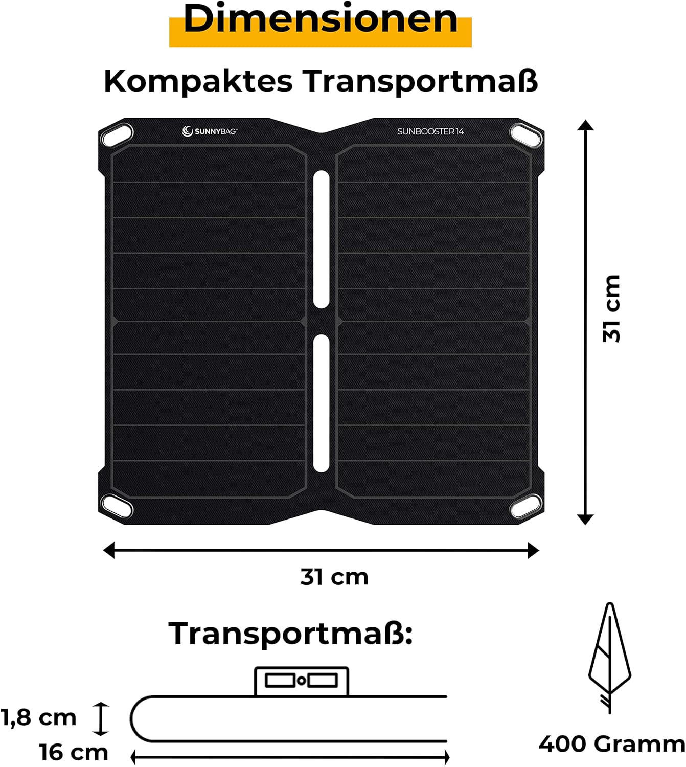 Tragbares Solarladegerät, SUNBOOSTER 14W