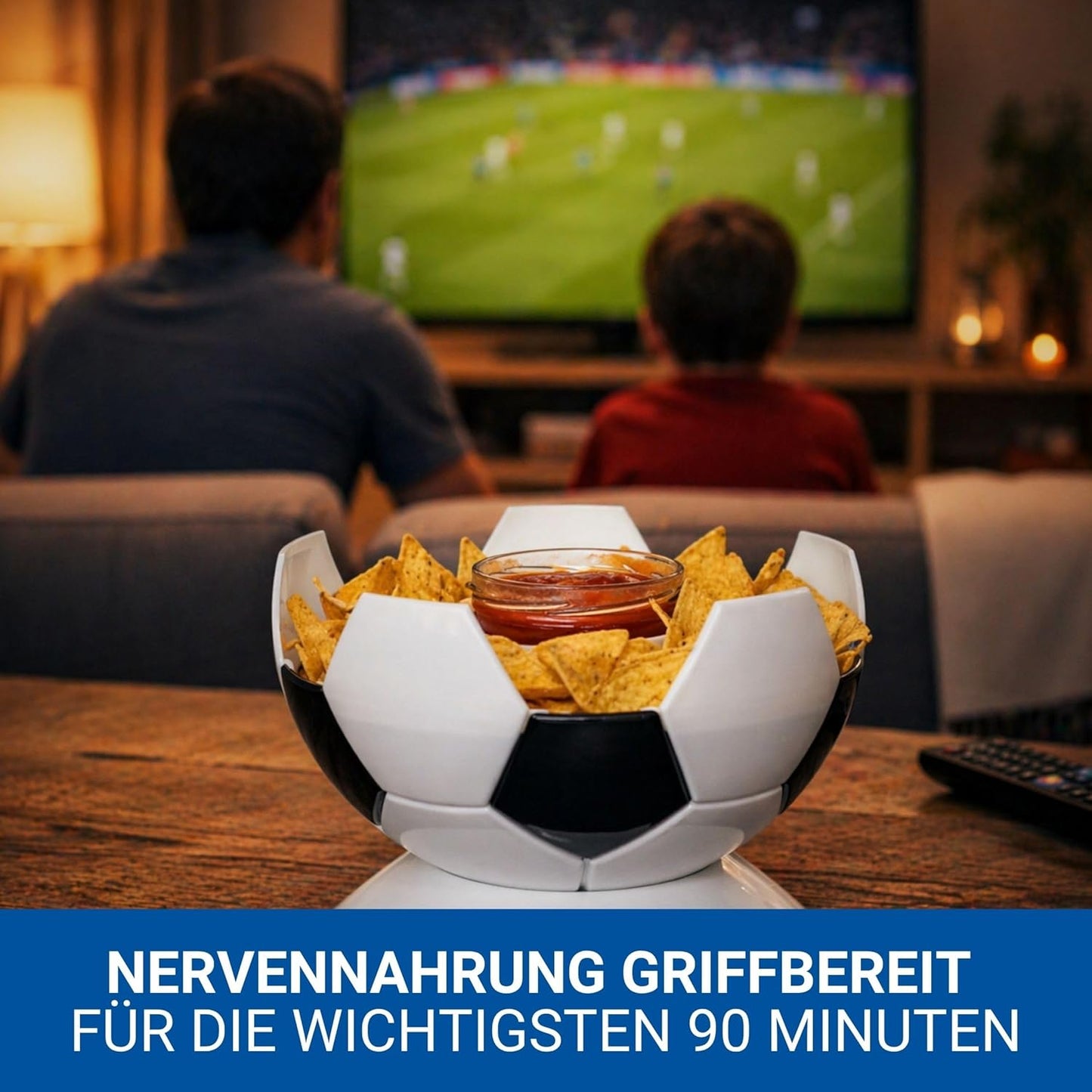 Snackbox Victory im Fussball-Design, Schwarz/Weiss