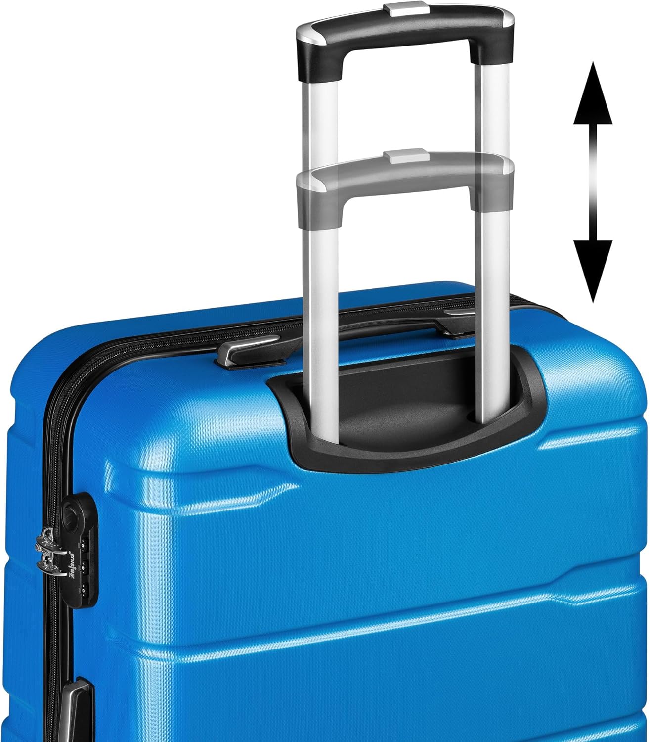 Hartschalenkoffer-Set mit Zahlenschloss (4-teilig), Blau 4-teilig