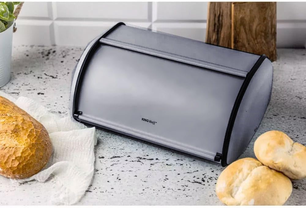 Brotkasten Brotbox (klein, 36x24x15 cm), Grau Kleine 36cm x 24cm x 15cm.