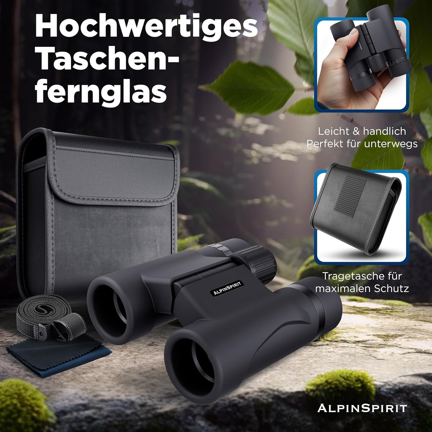 Mini Taschenfernglas für Outdoor-Aktivitäten, 8x21 Schwarz
