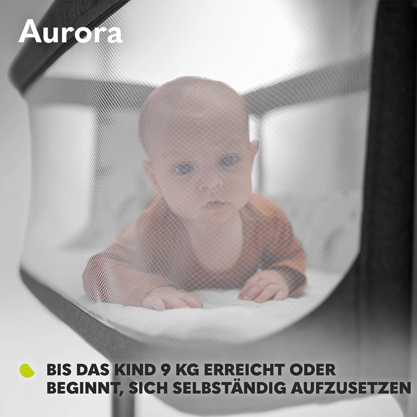 3 in 1 Babybett, Beistellbett und Wiege mit Höhenverstellung, Graphit Large
