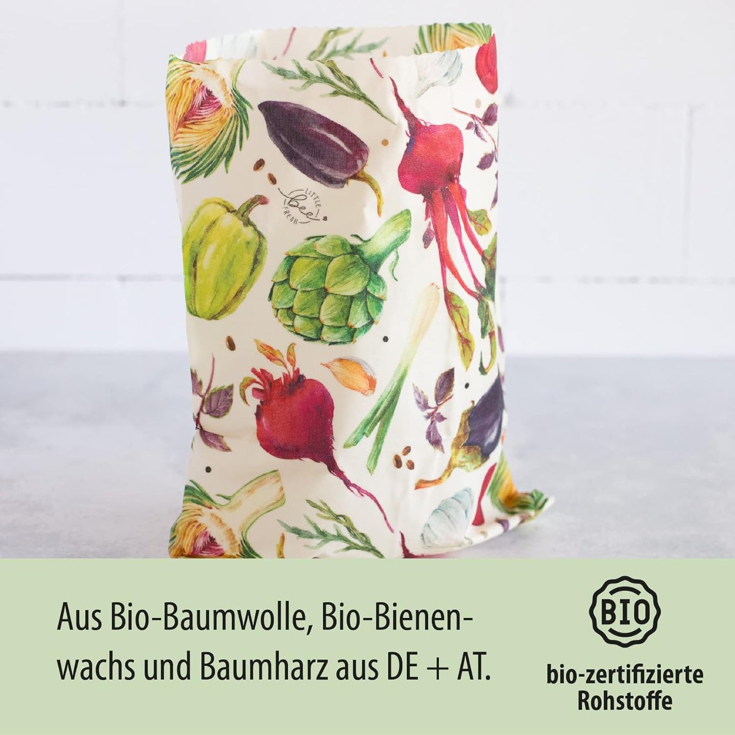 Bio-Bienenwachstuch Beutel, Gemüsebeutel