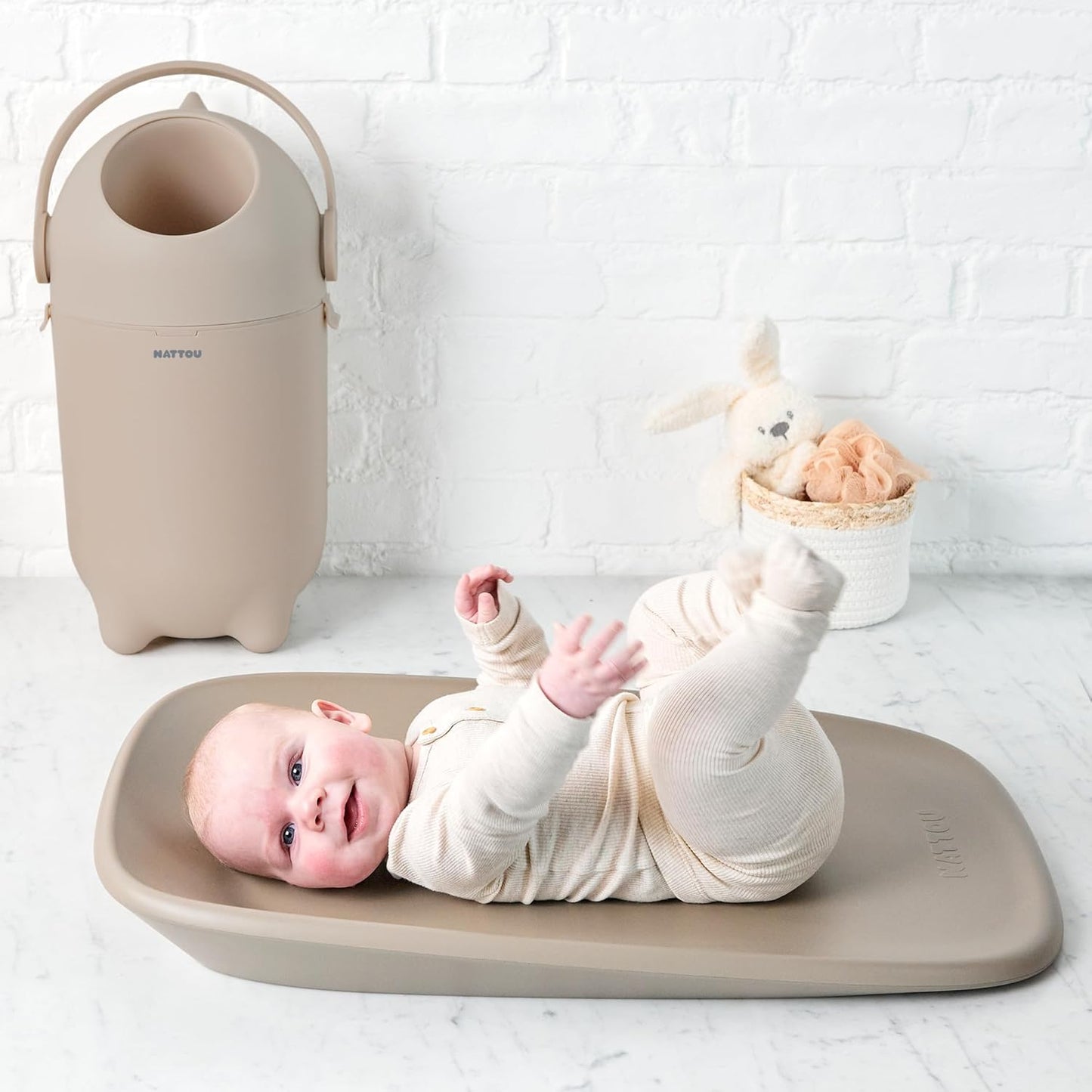 Geruchsdichter Windeleimer Dropy, Taupe