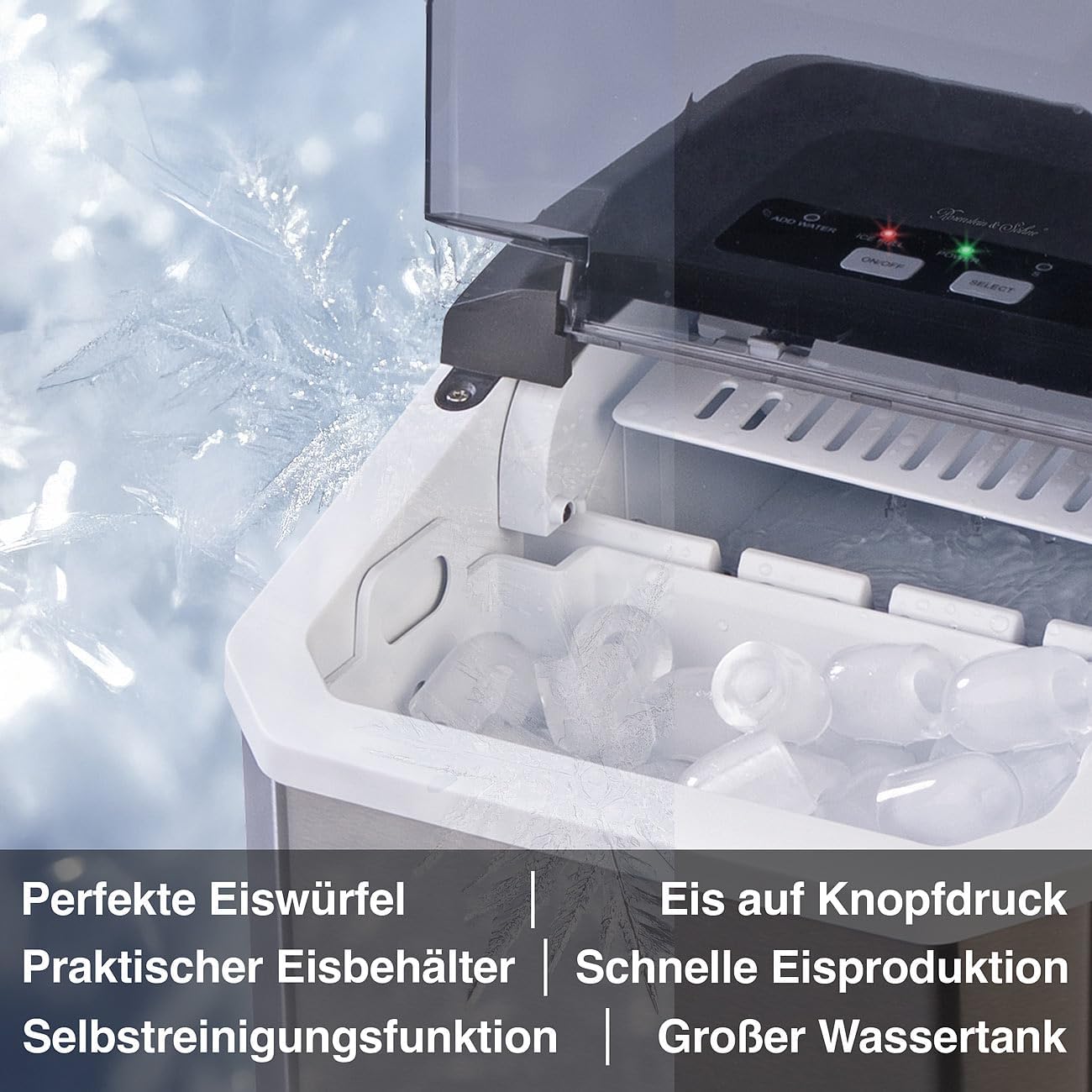 Eiswürfelmaschine mit Selbstreinigungsfunktion