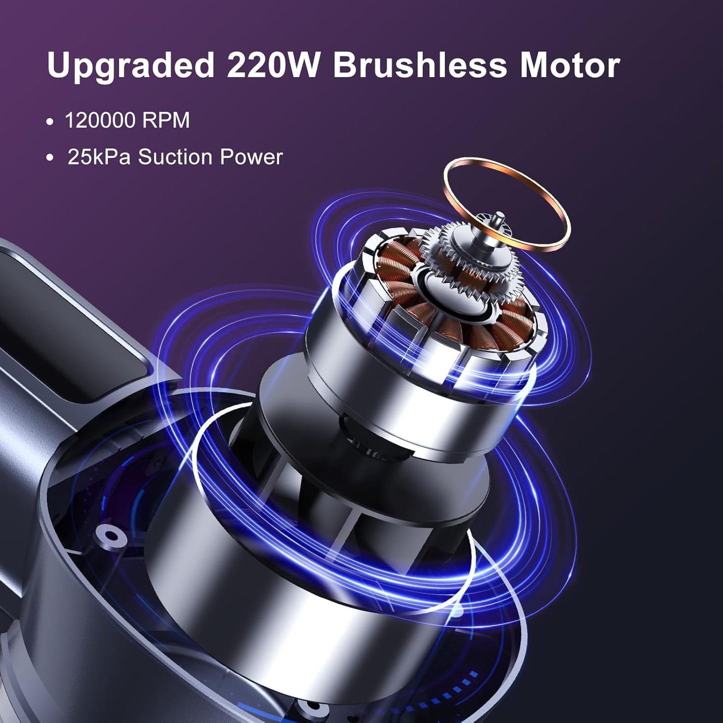 Akkustaubsauger ‎VD-202Z-EU mit LED-Scheinwerfer, Violett