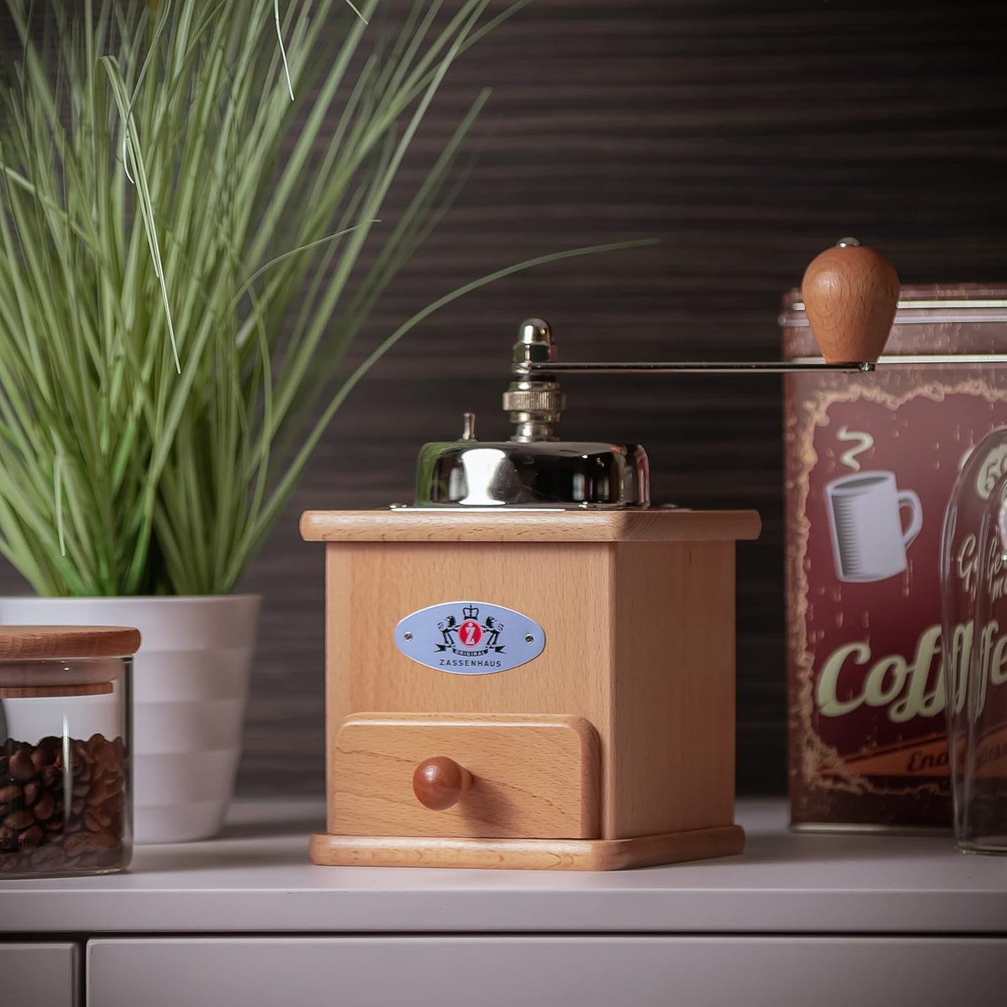 Manuelle Kaffeemühle Brasilia mit Mahlgradverstellung, natur