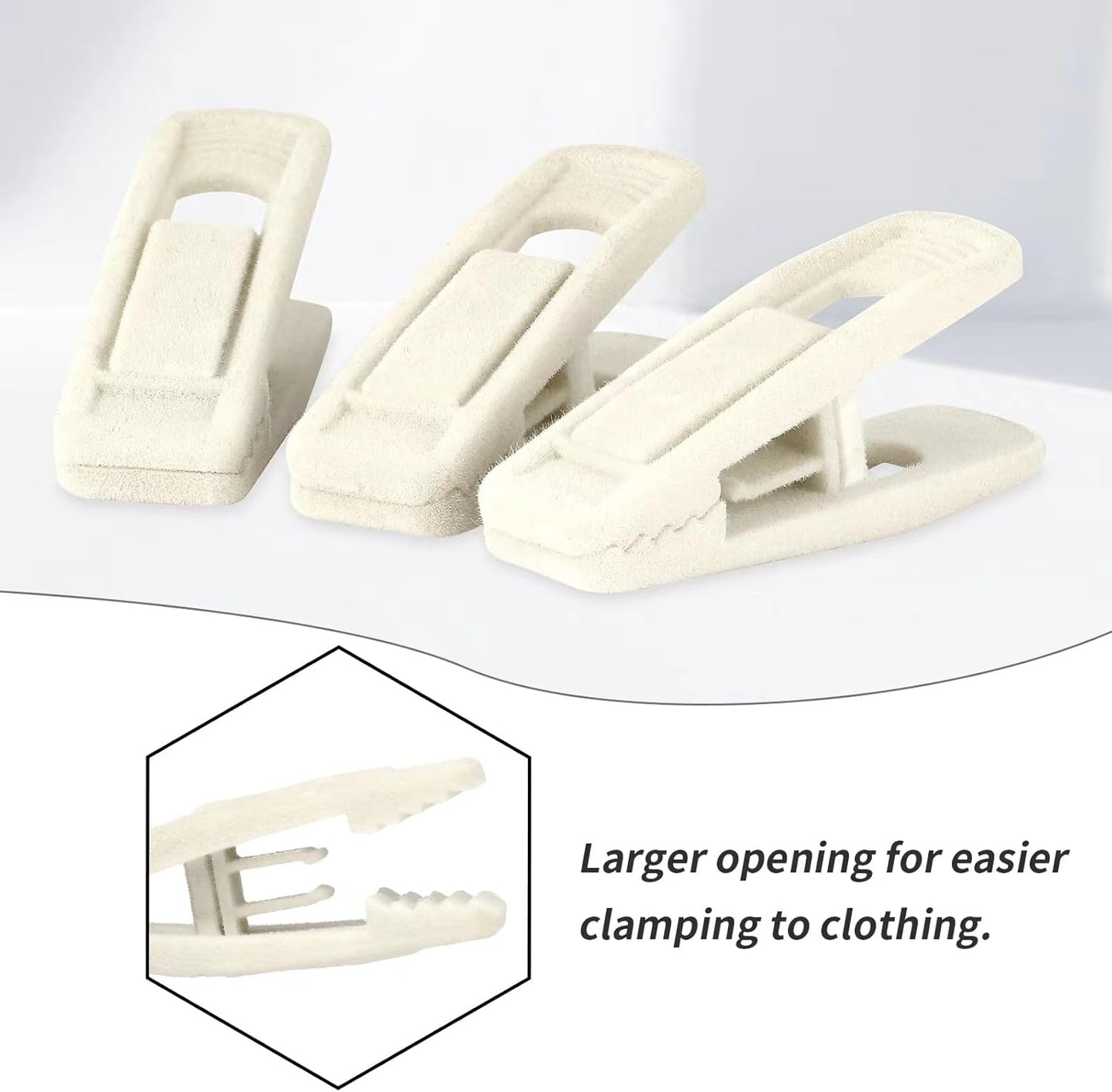 24 x Kleiderbügel-Clips für Hosen und Röcke, 24PC Elfenbein