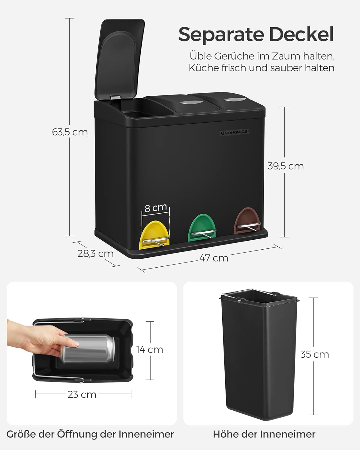 Mülltrennsystem, Schwarz