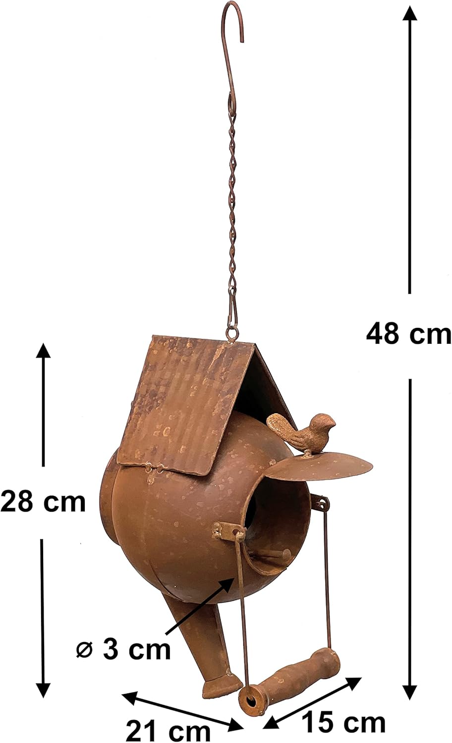 Vogelhaus zum Aufhängen aus Metall
