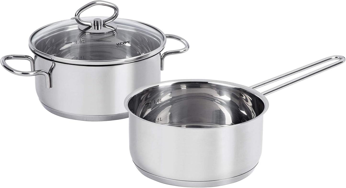 6-teiliges Topfset Merkur Induktionstauglich, 6-teilig