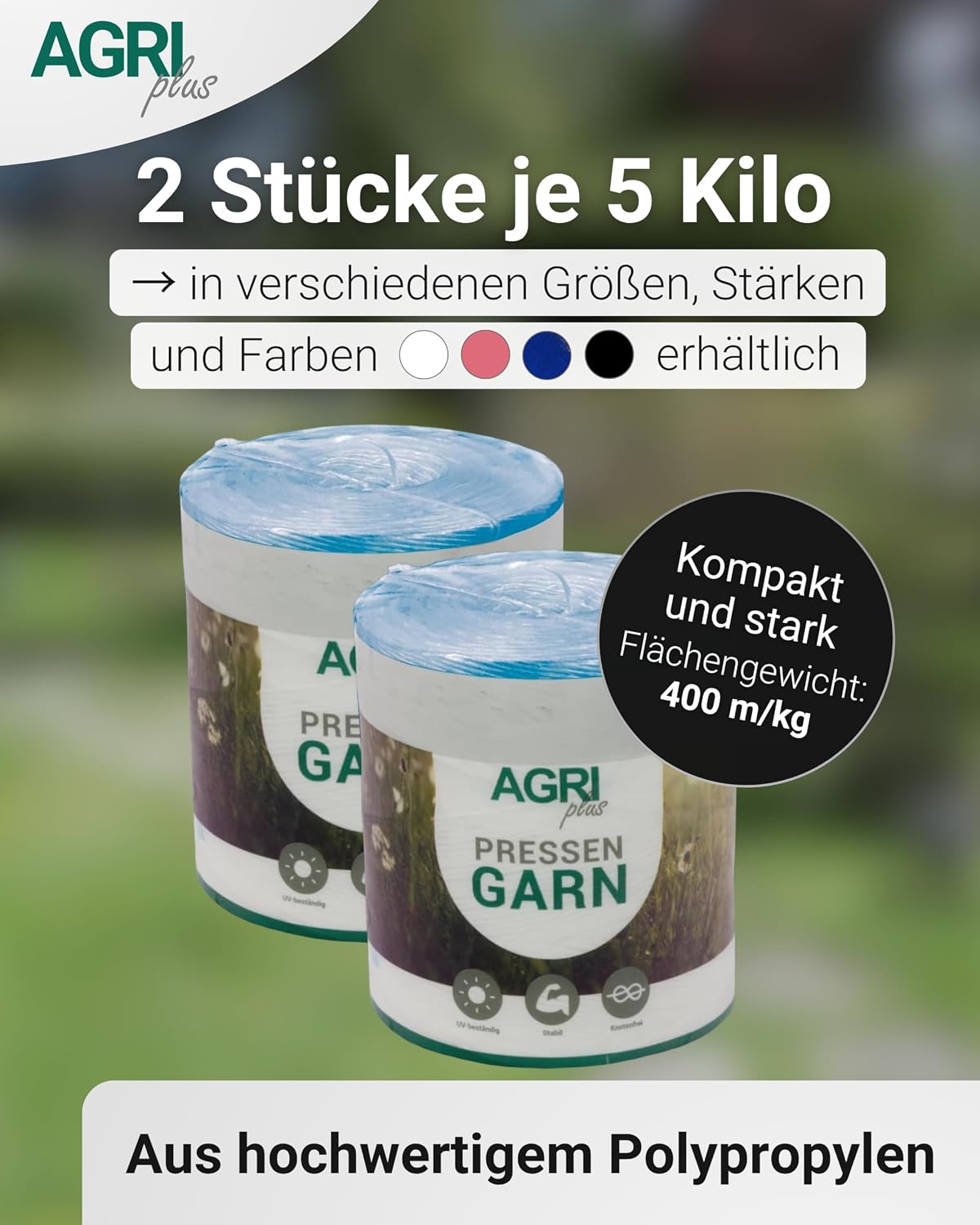 Pressengarn für Hochdruckpressen, 400 m/kg, 2 x 5 kg, Blau 400 m/kg