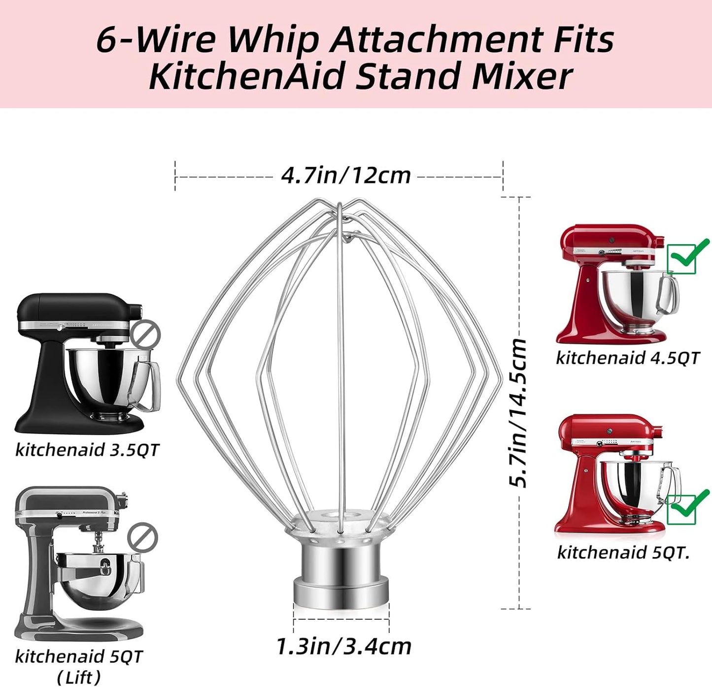 Schneebesen-Aufsatz für Standmixer, Wire Whip