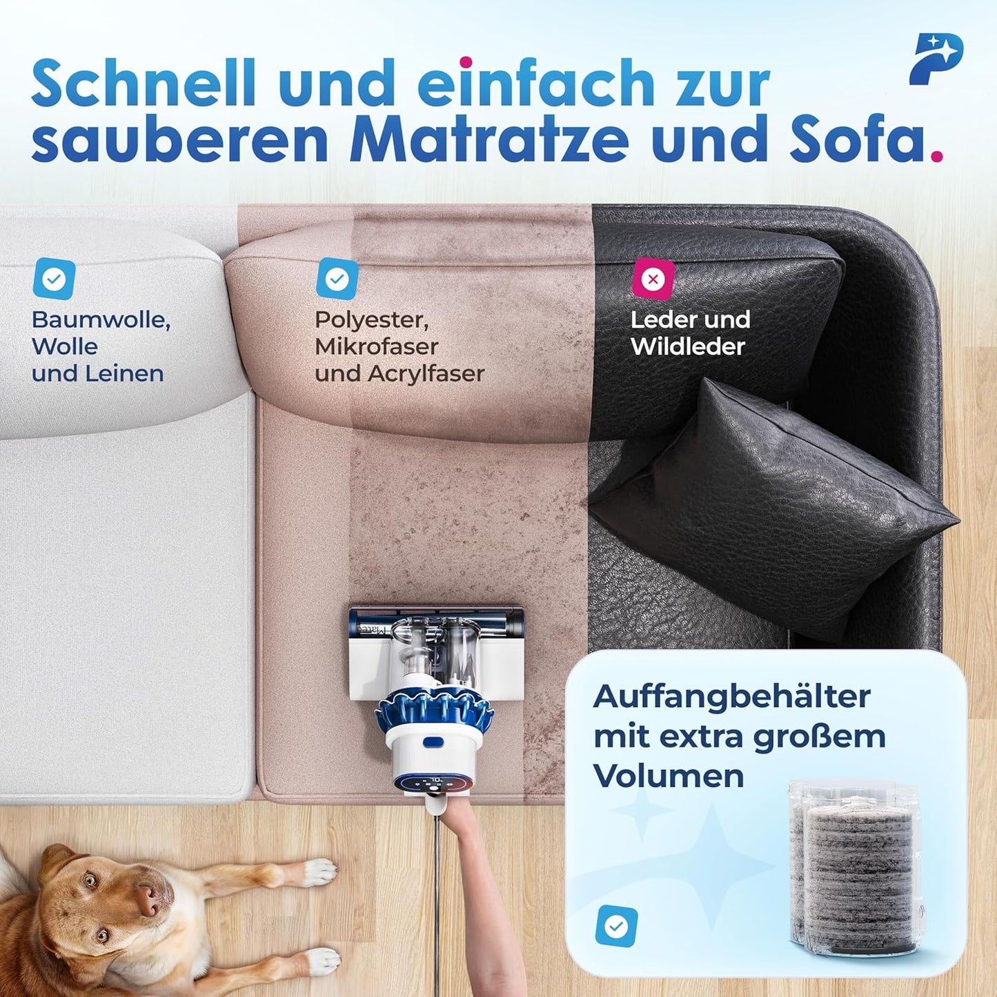 Milbensauger Mateo mit UV-Licht und HEPA Filter