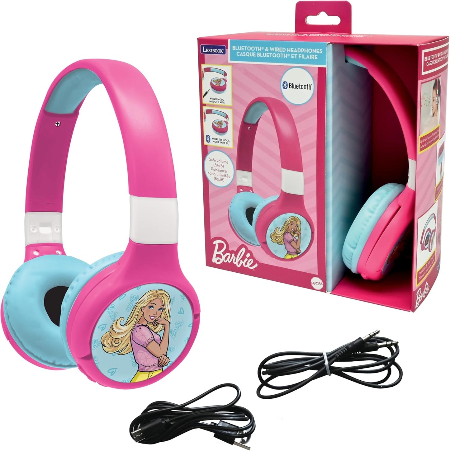 2-in-1 Kinderkopfhörer im Barbie-Design, Barbie