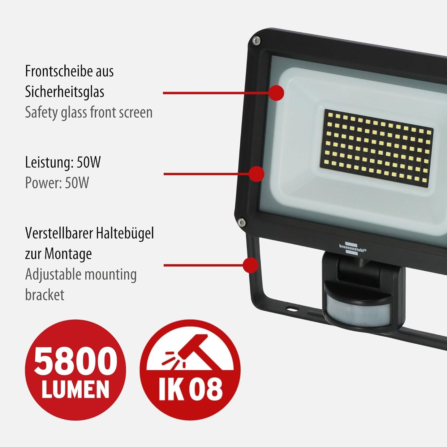 LED-Wandstrahler JARO 7060 P, 5800lm (50W)
