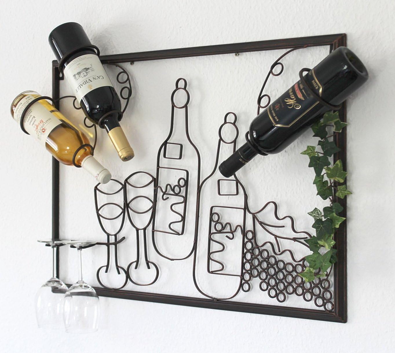 Weinregal mit Glashalter für die Wand