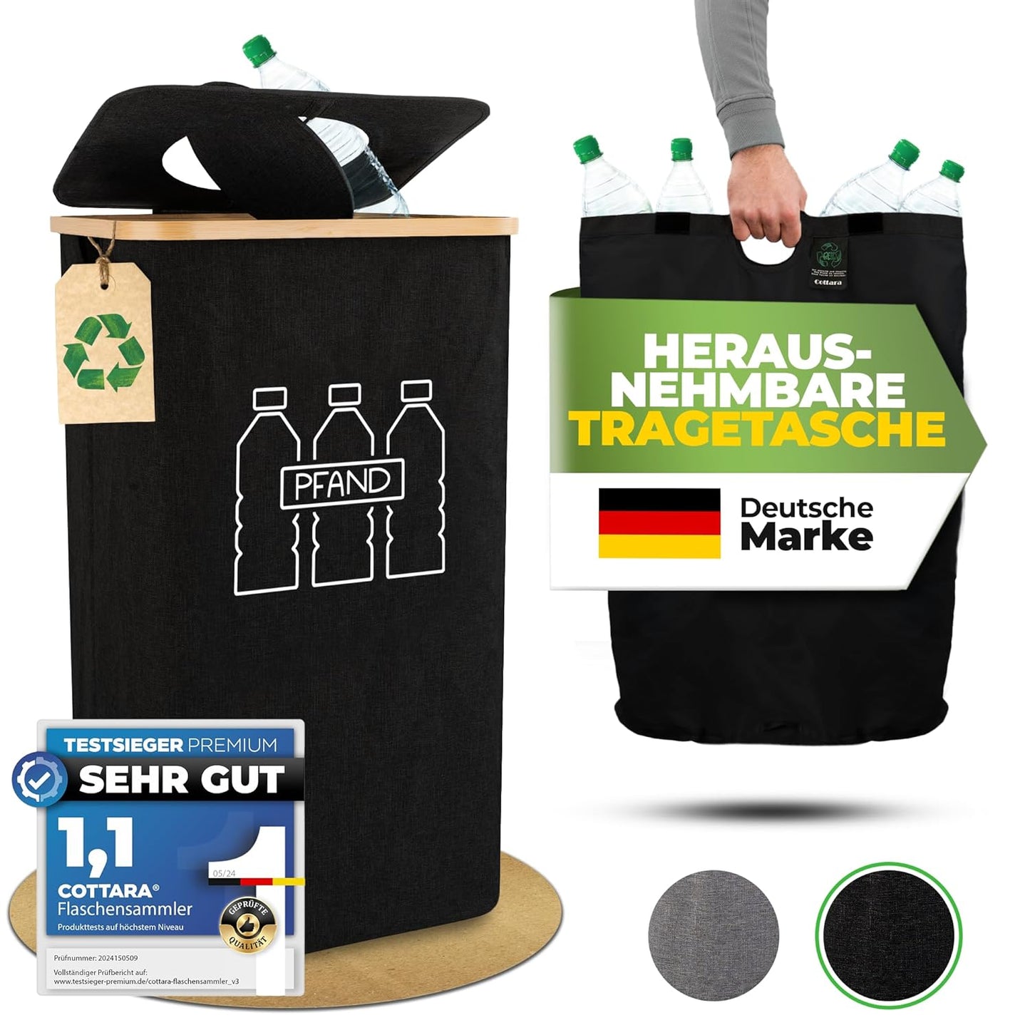 Pfandflaschensammler, Schwarz