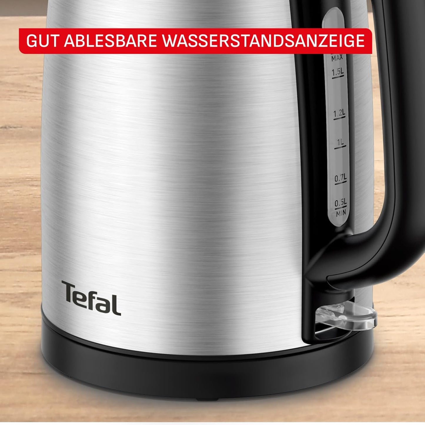 Wasserkocher mit abnehmbarem Anti-Kalk-Filter, Edelstahl 1.7L