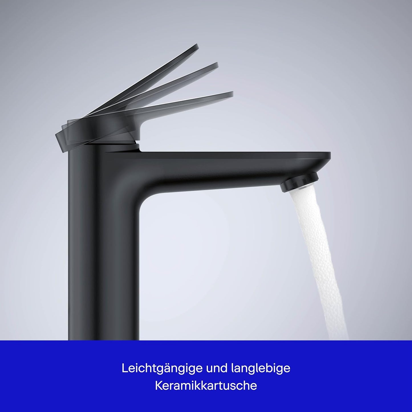 Wave Waschtischarmatur, S, Schwarz Matt
