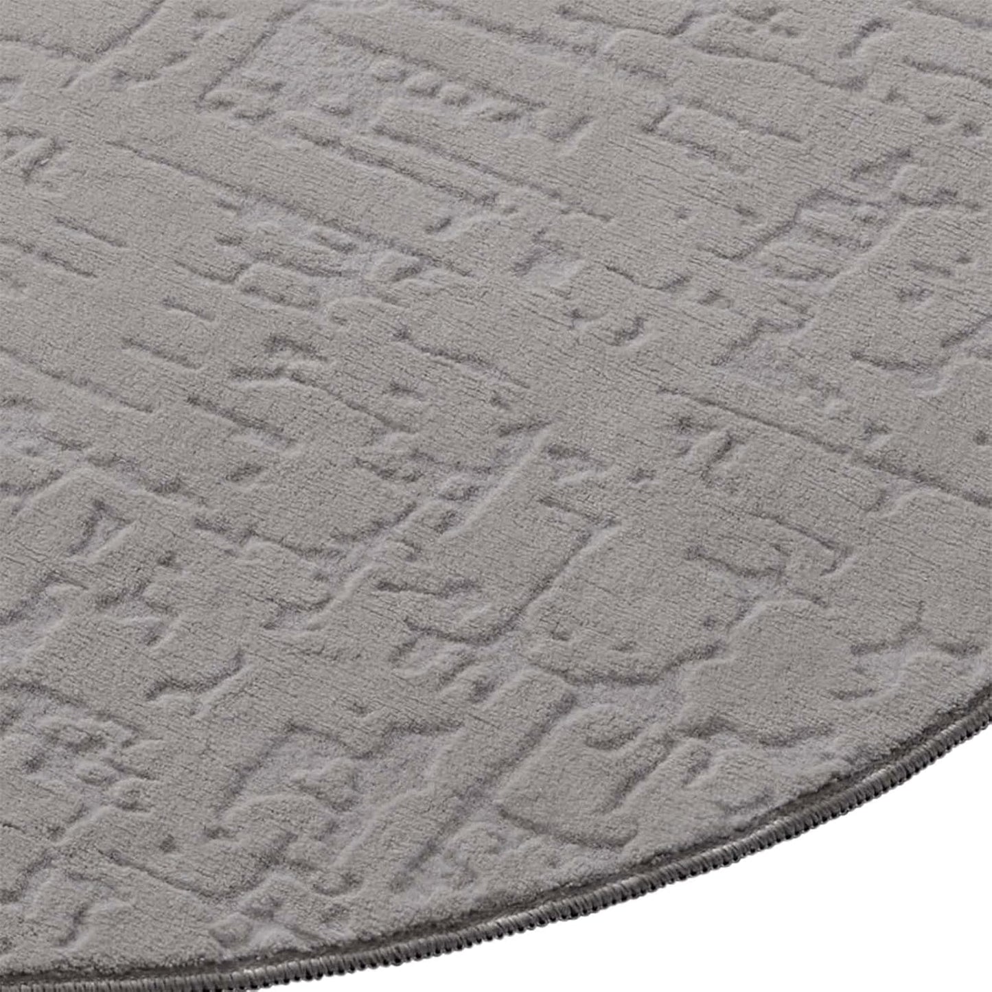 Runder Badematte, rutschfest, Grau Vintage 120 cm (Rund)