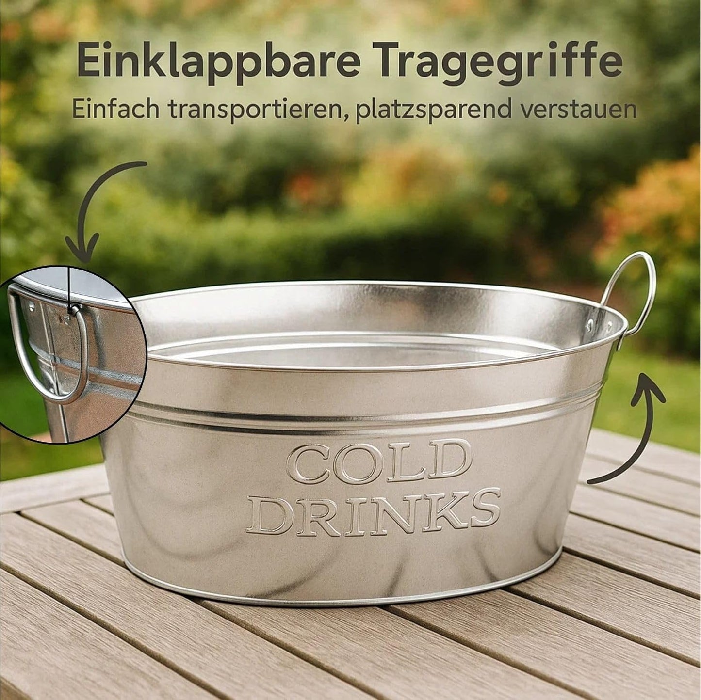 Zinkwanne XXL Getränkekühler 24 Liter