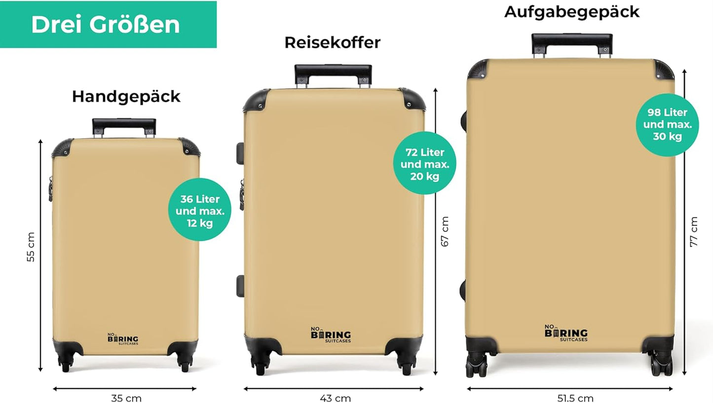 Hartschalenkoffer mit Rollen und TSA-Schloss, Farbe - Braun Grösse XL