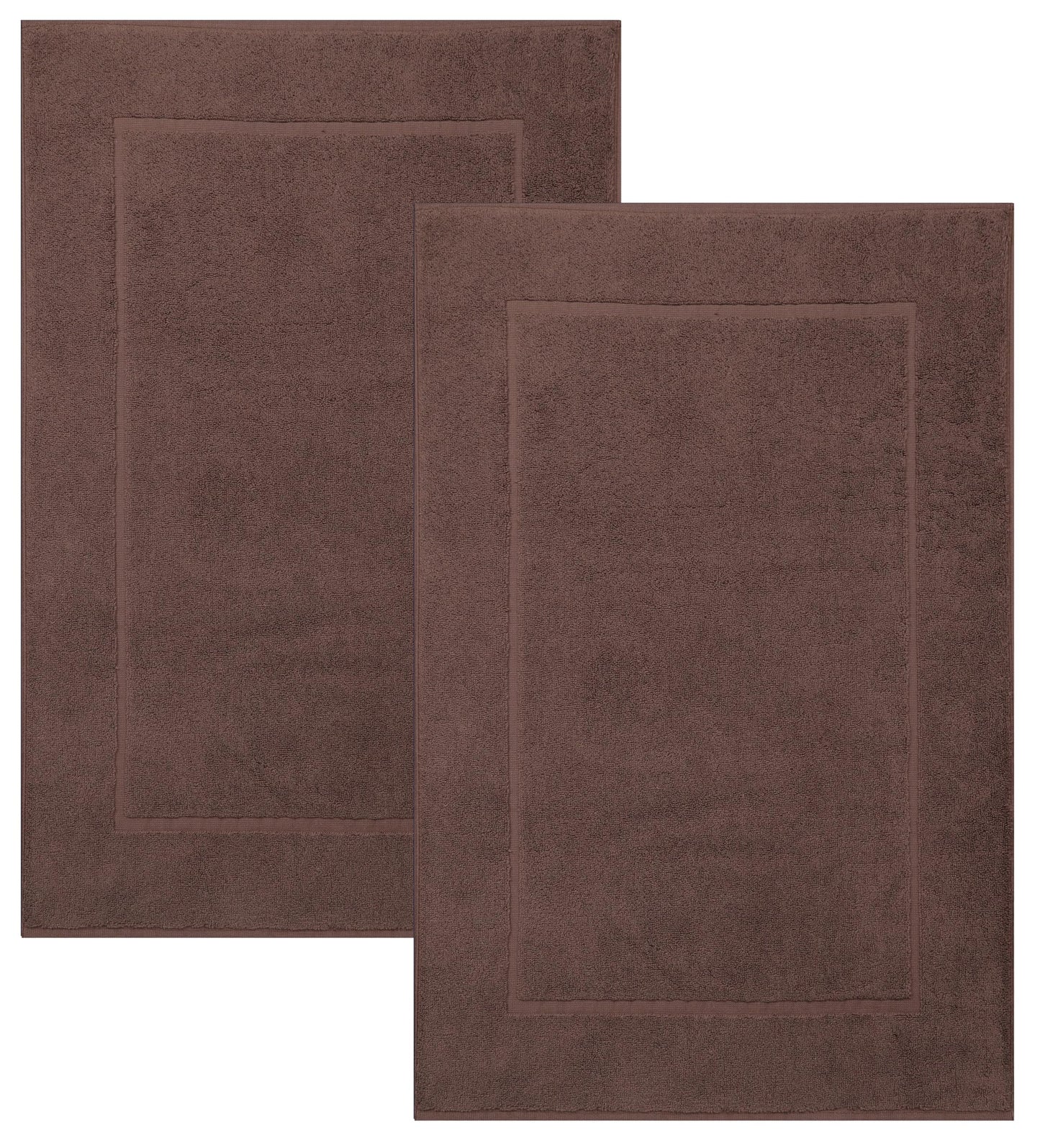 2er-Set Badematten, 50x70 cm, 2x Badvorleger Nuss