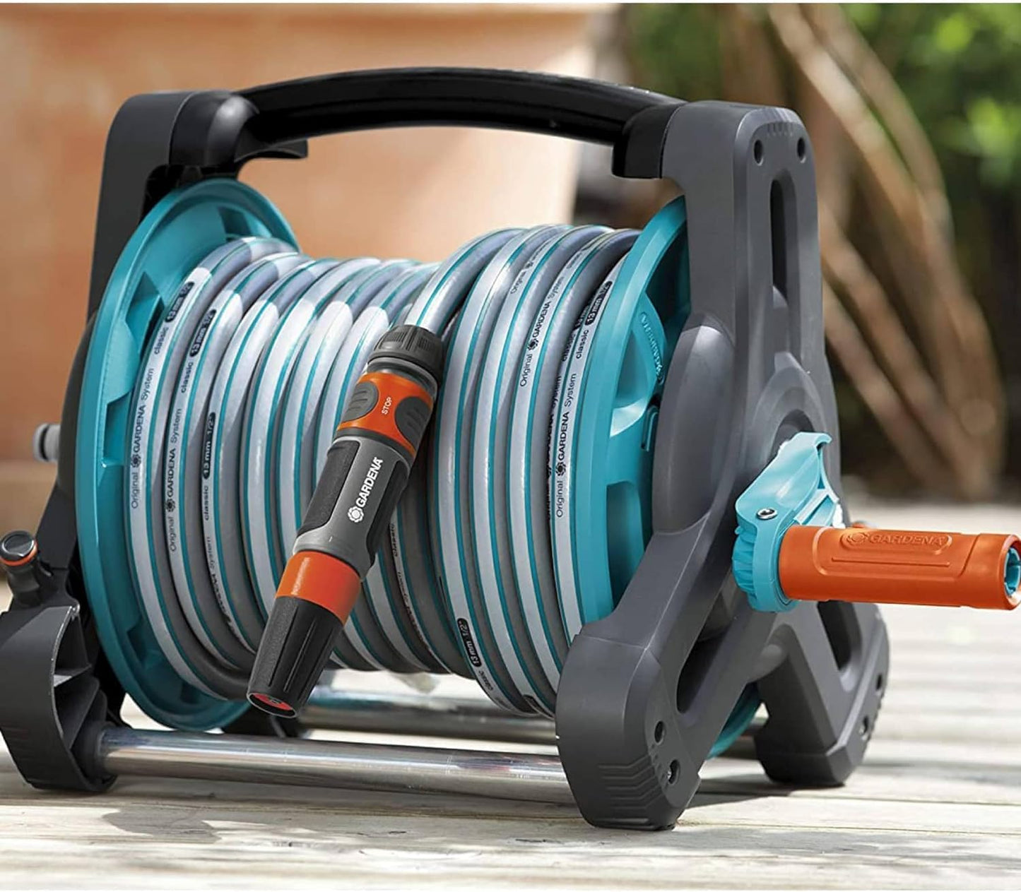 Schlauchtrommel-Set mit 10m Gartenschlauch, bis 10m im Set ; Single