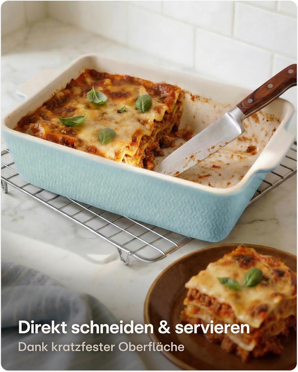 Auflaufform mit extra hohem Rand, Blau
