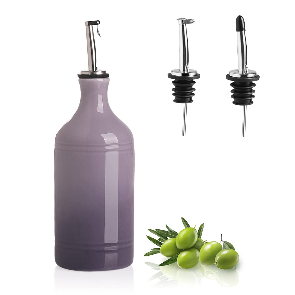 Keramik-Olivenöl-Spenderflasche, oxidationsschützend, Farbverlauf Lila 460 ml