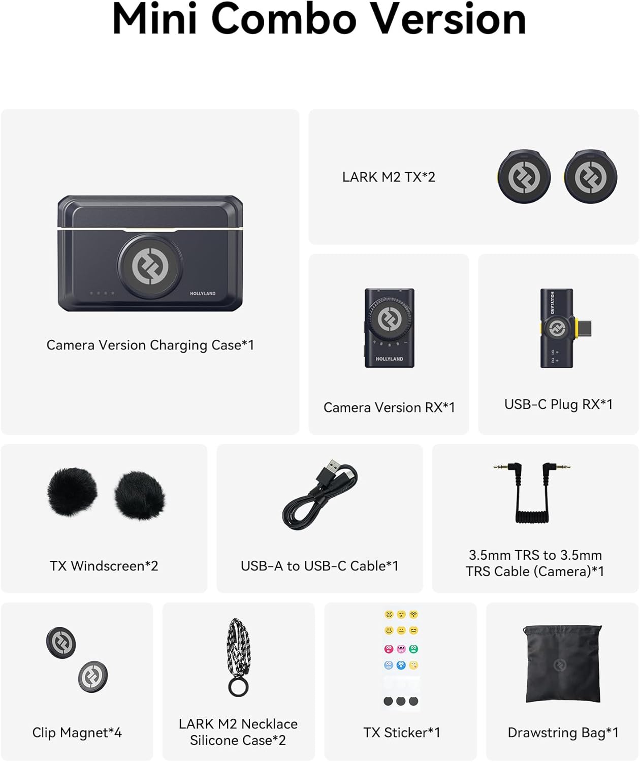 Lavalier Mikrofon Lark M2, Mini-Combo(2TX+Camera RX+USB-C RX) Schwarz
