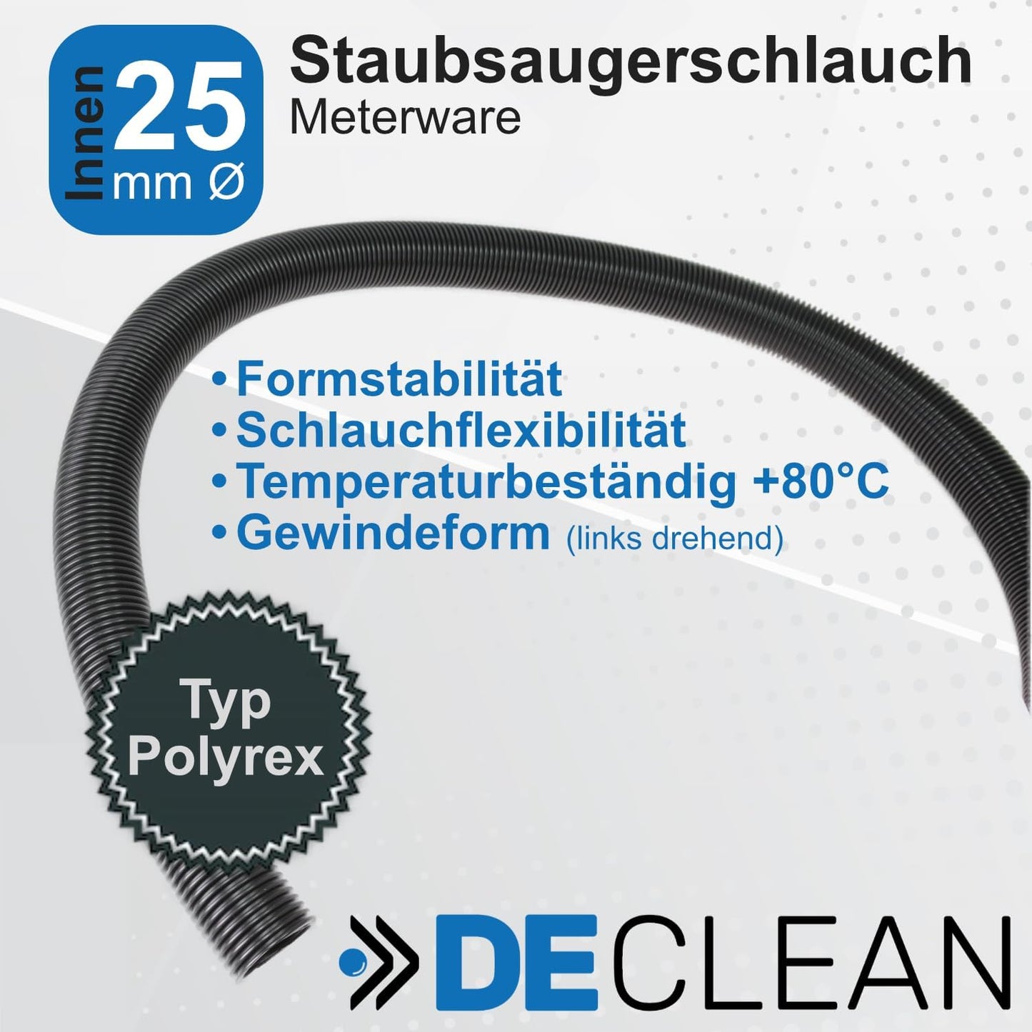 Staubsaugerschlauch 25mm, 2 Meter ; 25mm