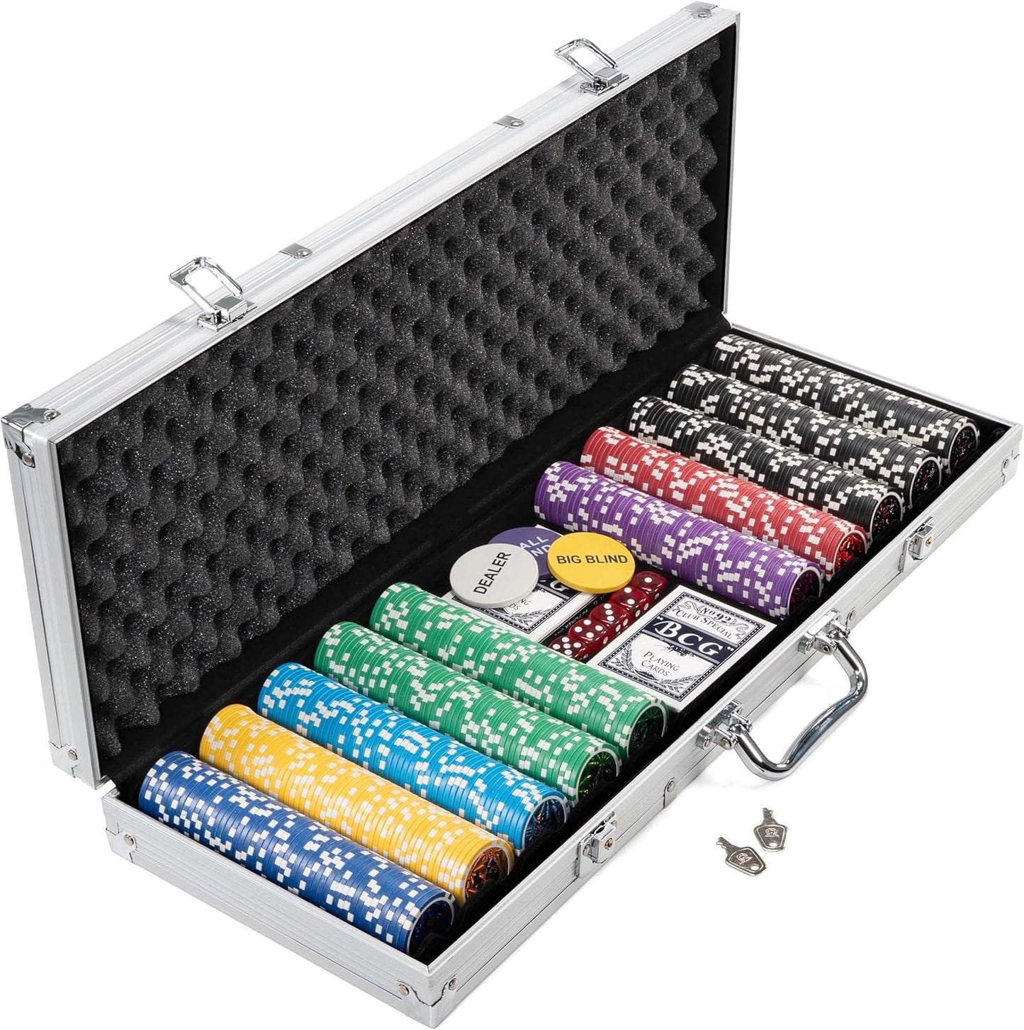 Pokerkoffer Komplett-Set mit 500 Chips