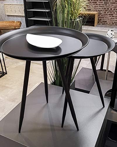 Moderner Beistelltisch Hadlee, Schwarz Ø 38 x H 47 cm