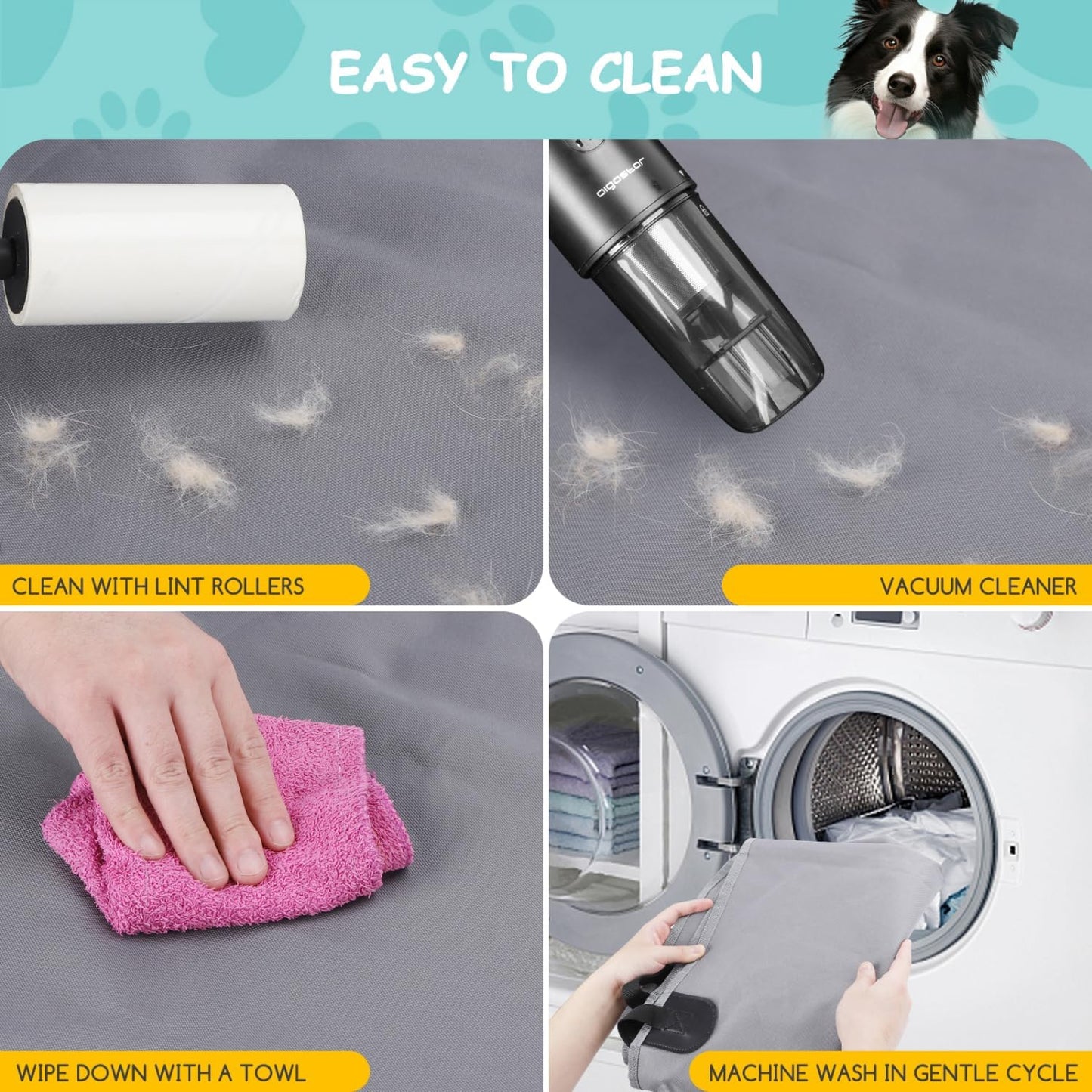 Wasserfeste Autoschondecke für Hunde, Grau