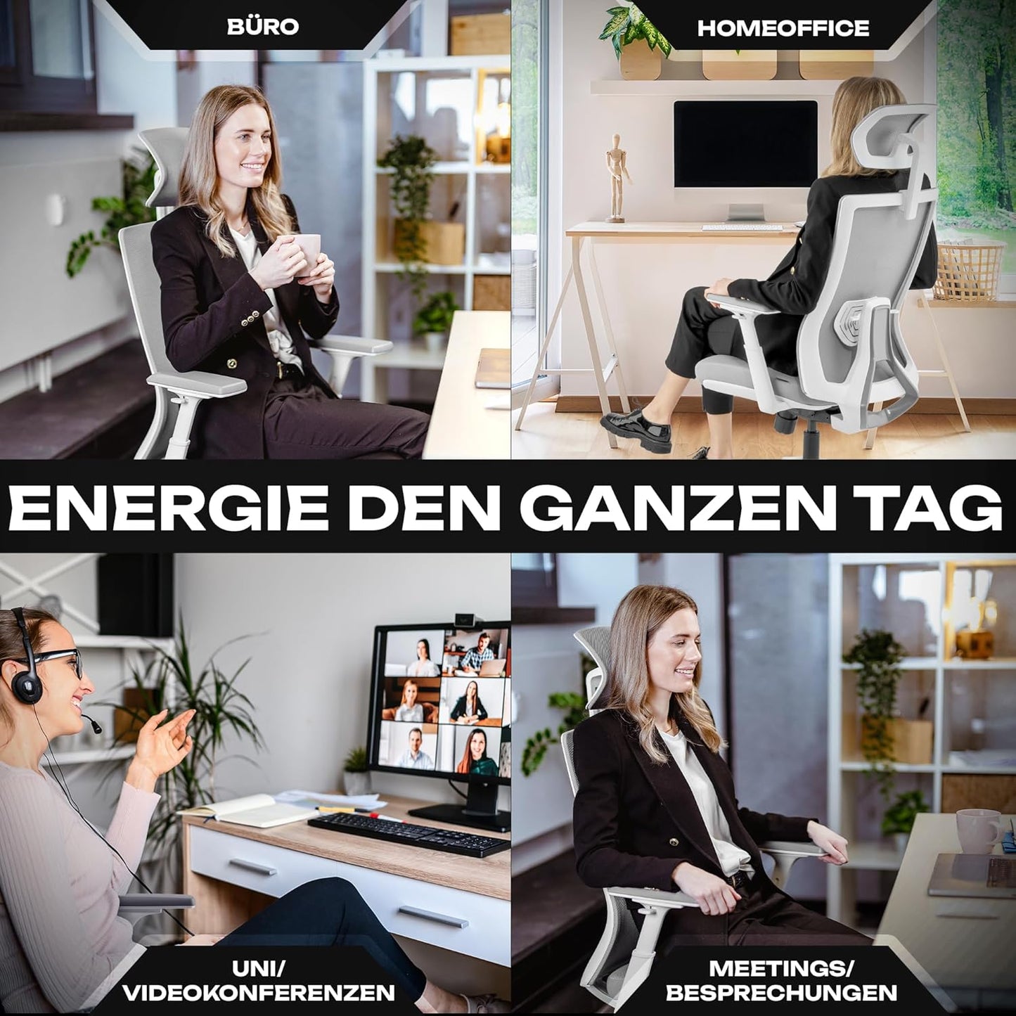 Ergonomischer Bürostuhl M3 Pro, Grau M3 Pro