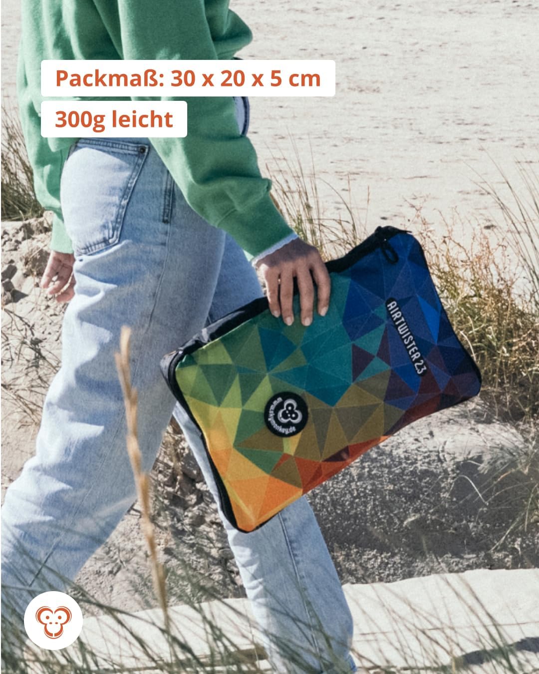 Airtwister Lenkmatte mit Packsack und Flugschlaufen, Multicolor 130.0 Zentimeter