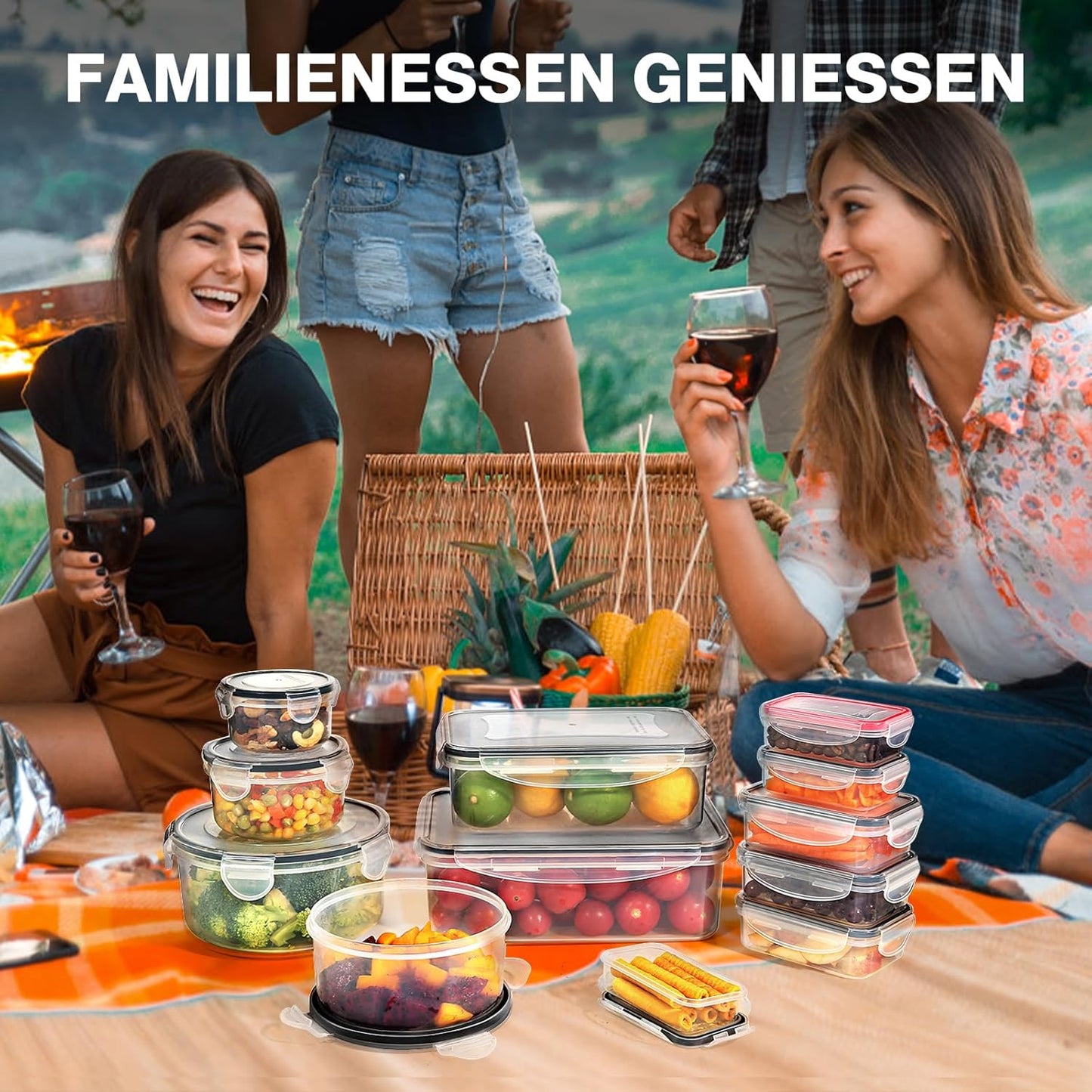 19-teiliges Frischhaltedosen-Set mit Deckeln, SE-38PCS