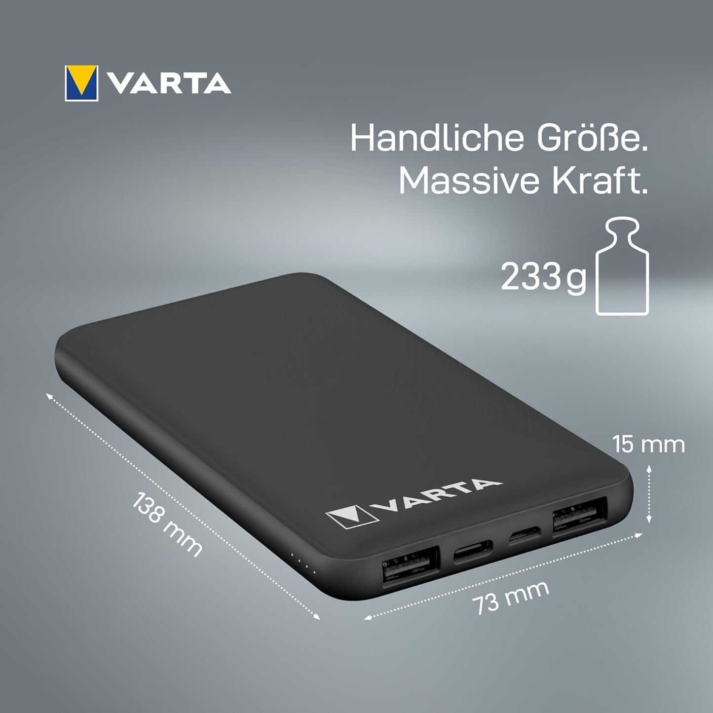 Powerbank 10000mAh mit 4 Anschlüssen, 10.000mAh 1 Stück