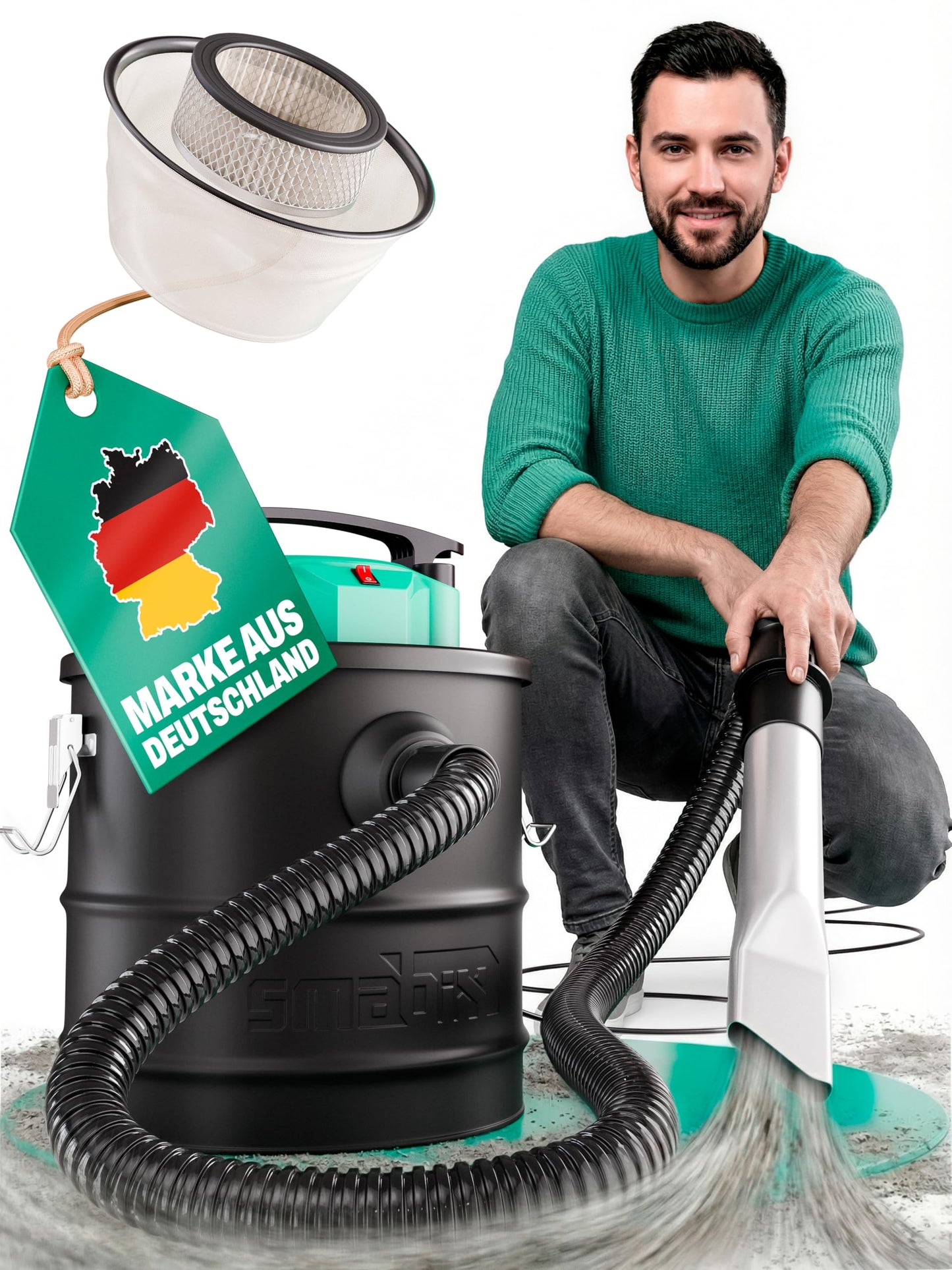 Aschesauger mit 18L Tank und HEPA-Filter