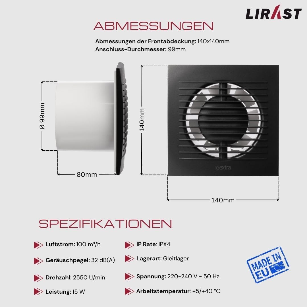 Badlüfter EE100, Ø 100mm Anthrazit