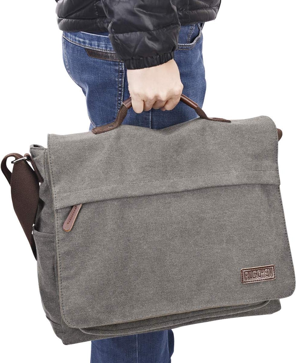 Laptoptasche aus Segeltuch, Grau