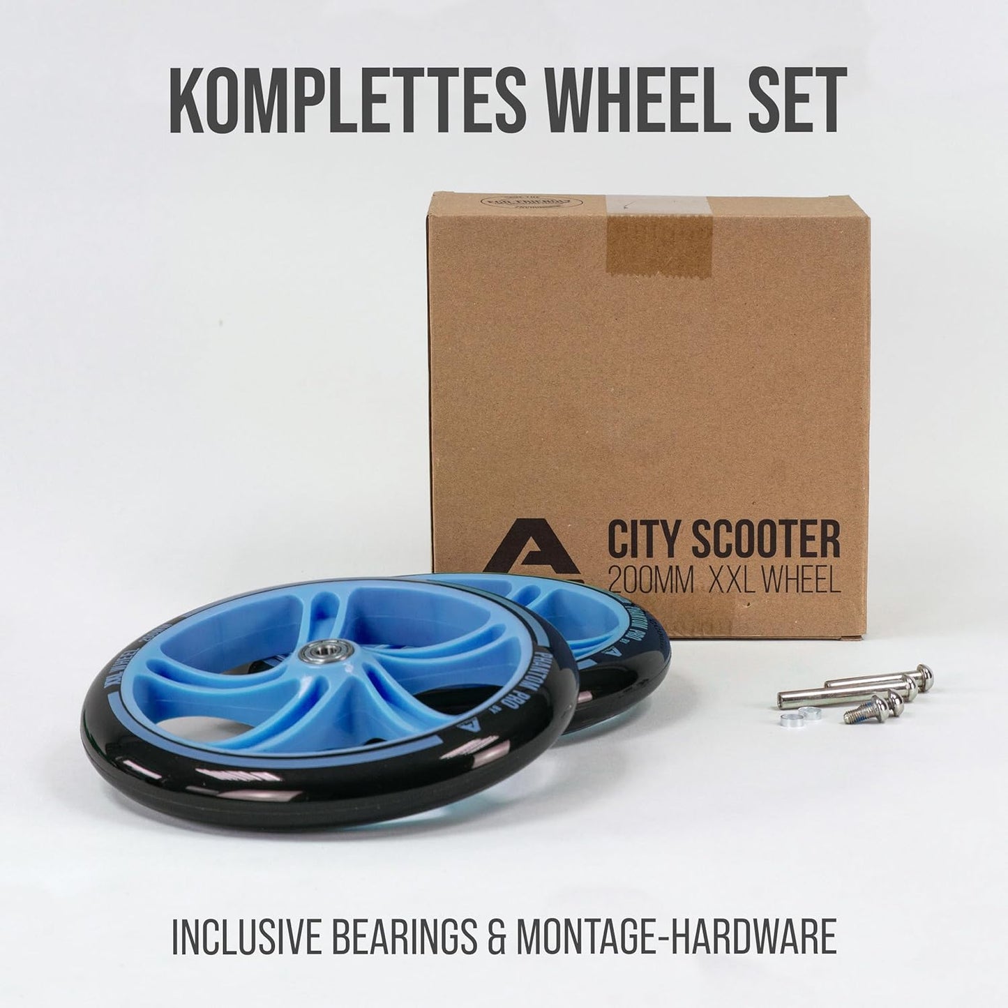 City Scooter Ersatzräderset, Ersatzräder 200mm - BLAU