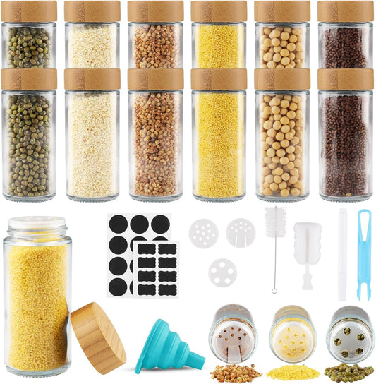 12-teiliges Gewürzgläser-Set, Rund