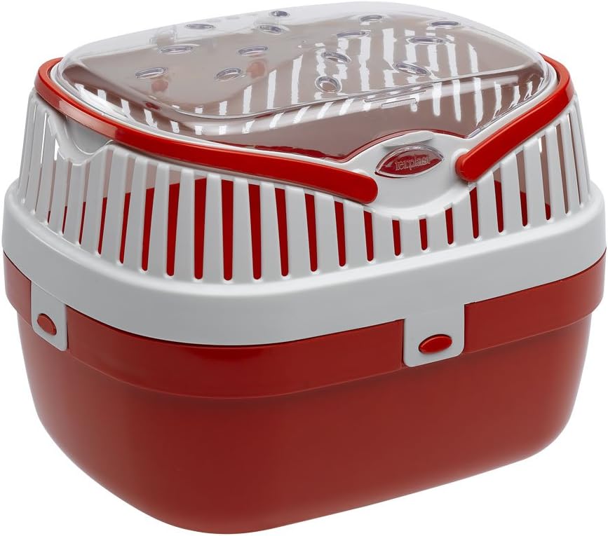 Aladino Medium - Transportbox für Nagetiere bis 2kg, Rot L 30 x B 23 x H 21 cm