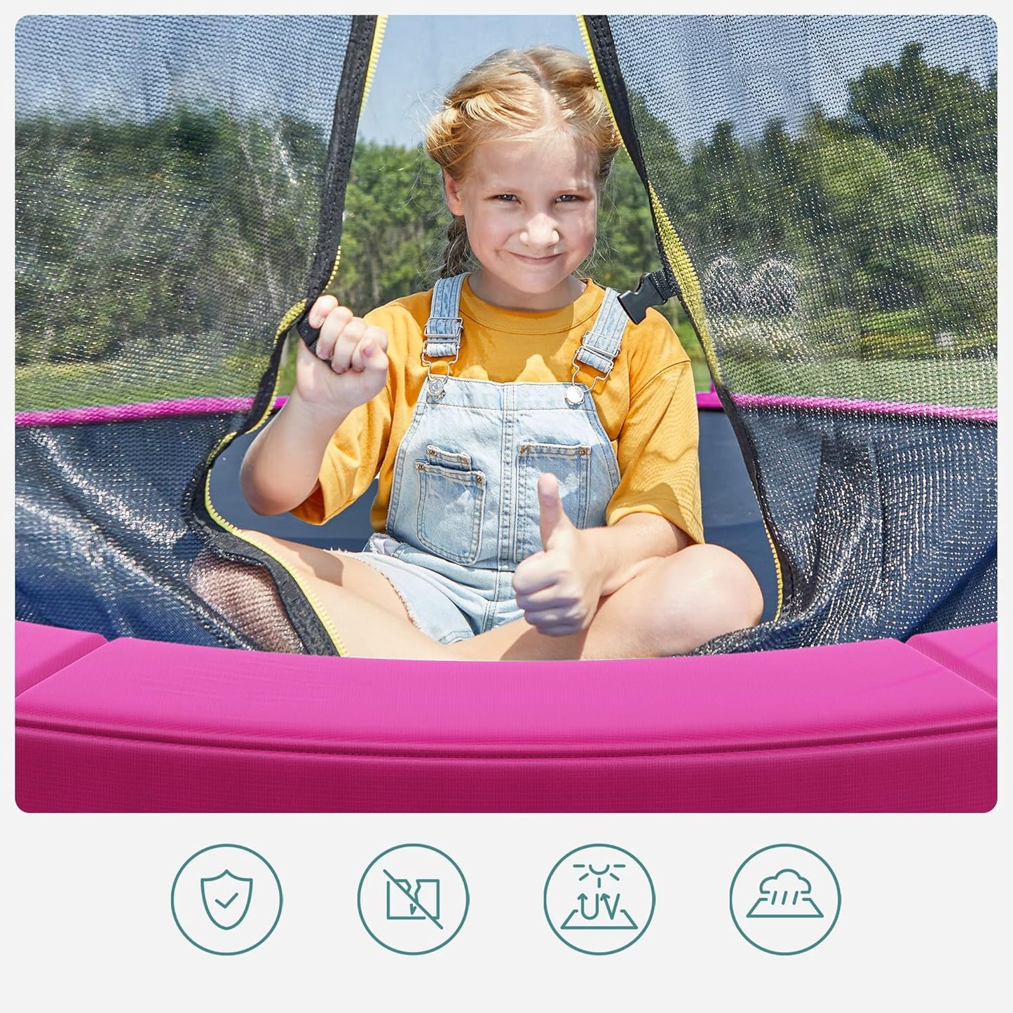 Trampolin-Randabdeckung, 366 cm, 366 cm Pink