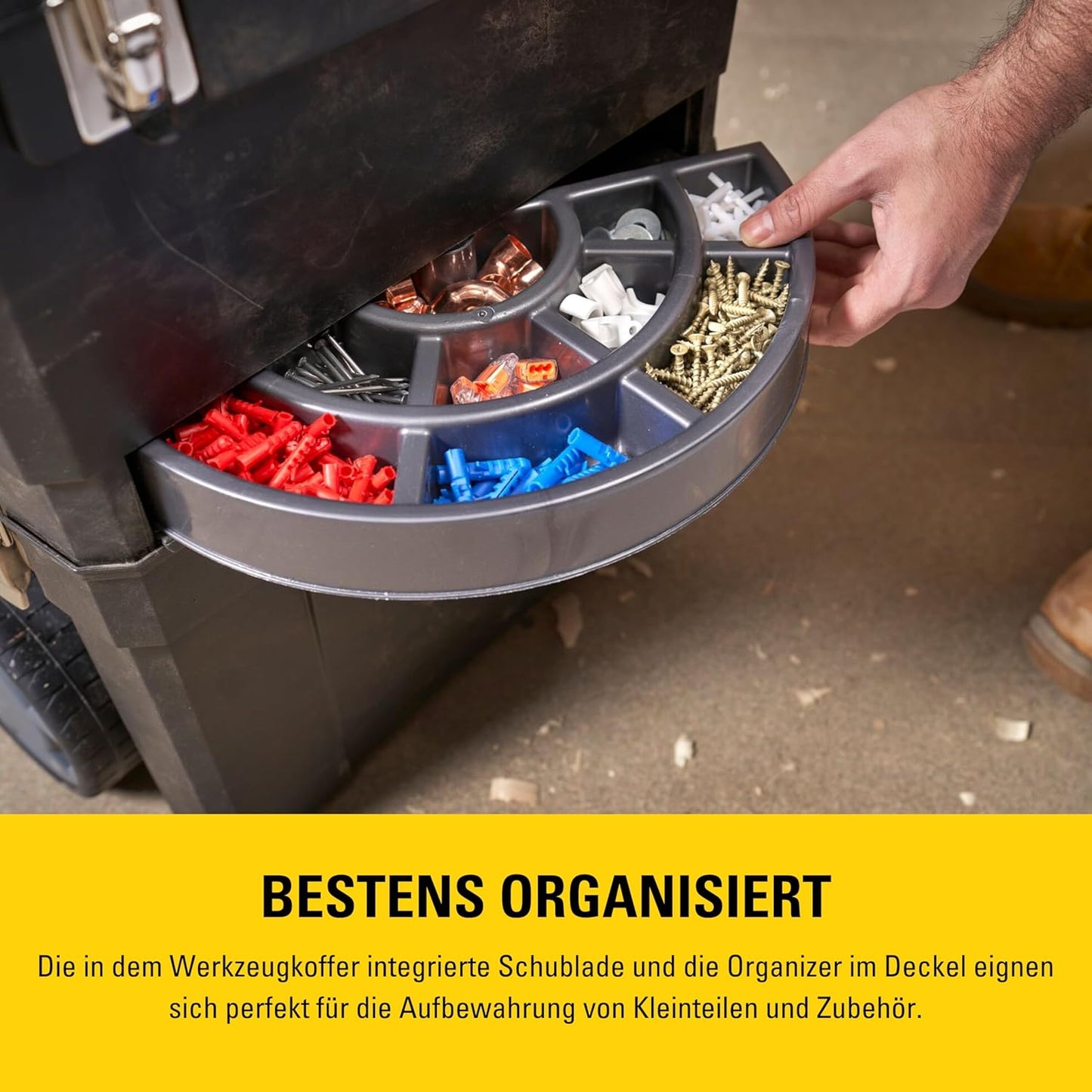 Rollbares Werkzeugboxen-Set, 1 Schwarz/Gelb